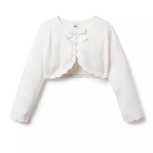 Janie and Jack White Scalloped Cardigan